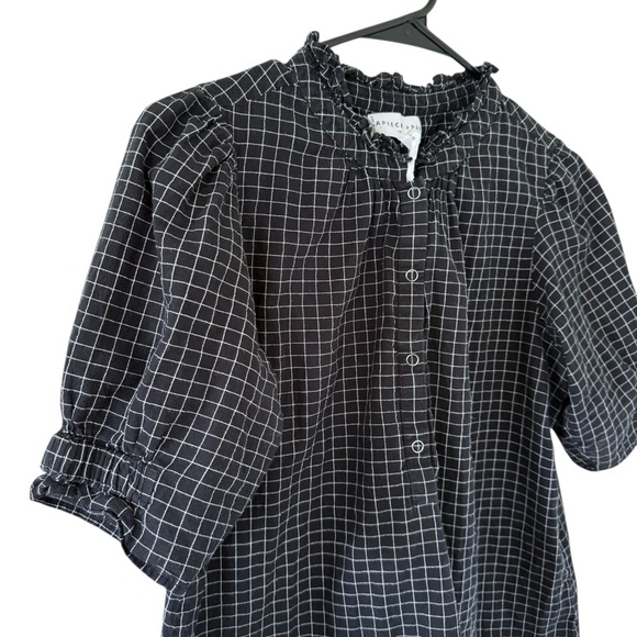 Apiece Apart Los Altos Top in Black/Cream Checks - Picture 6 of 7